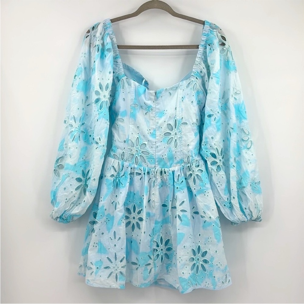 Sabo Luxe NEW Elysia Boho Romantic Cut Out Eyelet Floral Print Corset Mini Dress